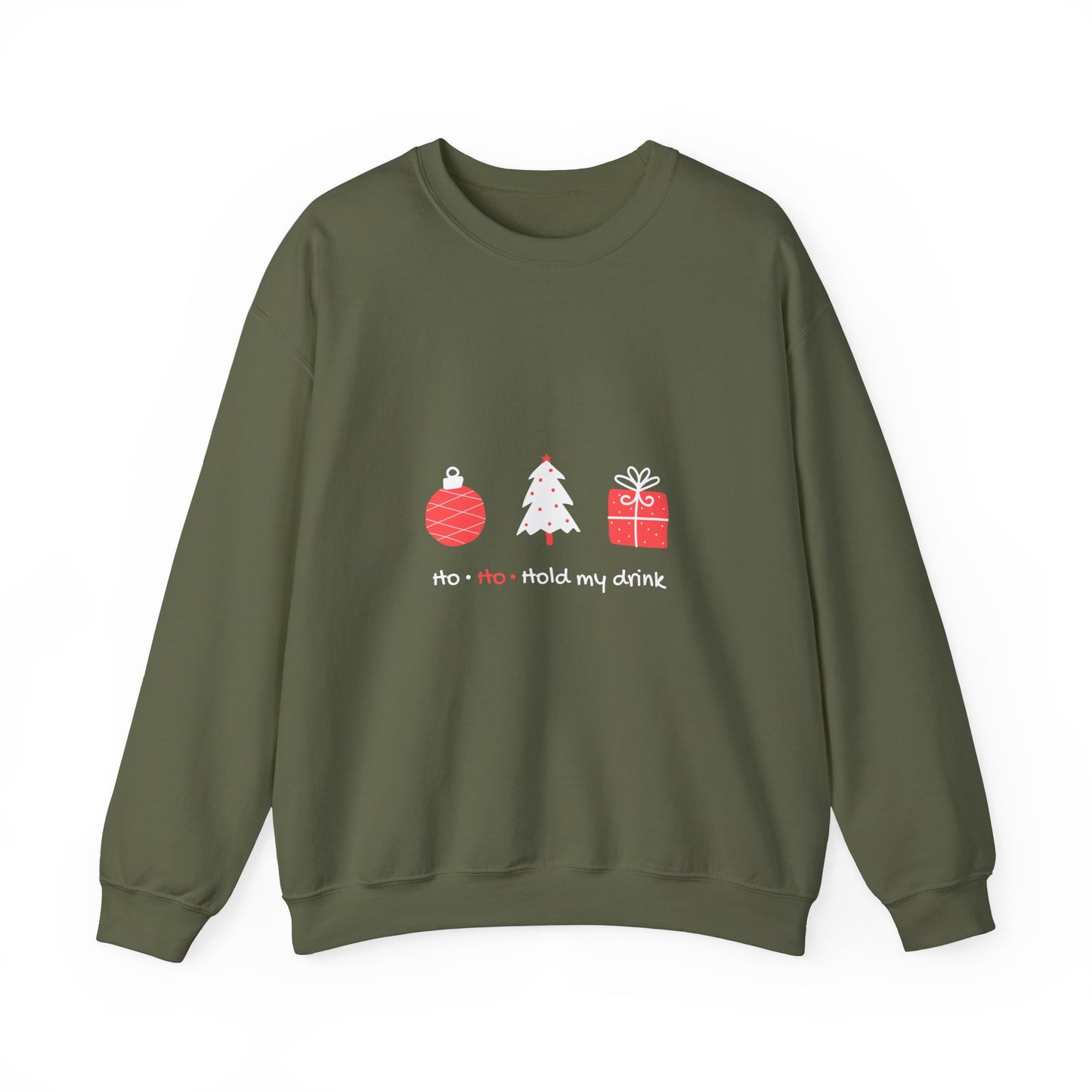 Ho Ho Hold My Drink: Unisex Heavy Blend™ Crewneck Sweatshirt